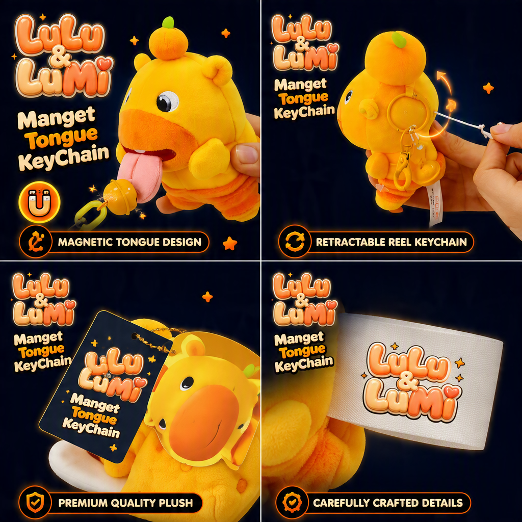 LuLu&LuMi Manget Tongue KeyChain 噜噜&噜妹 吸铁钥匙圈