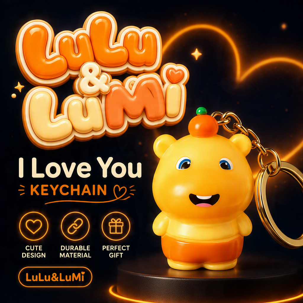LuLu&LuMi I Love You Keychain  噜噜&噜妹 我爱你钥匙圈