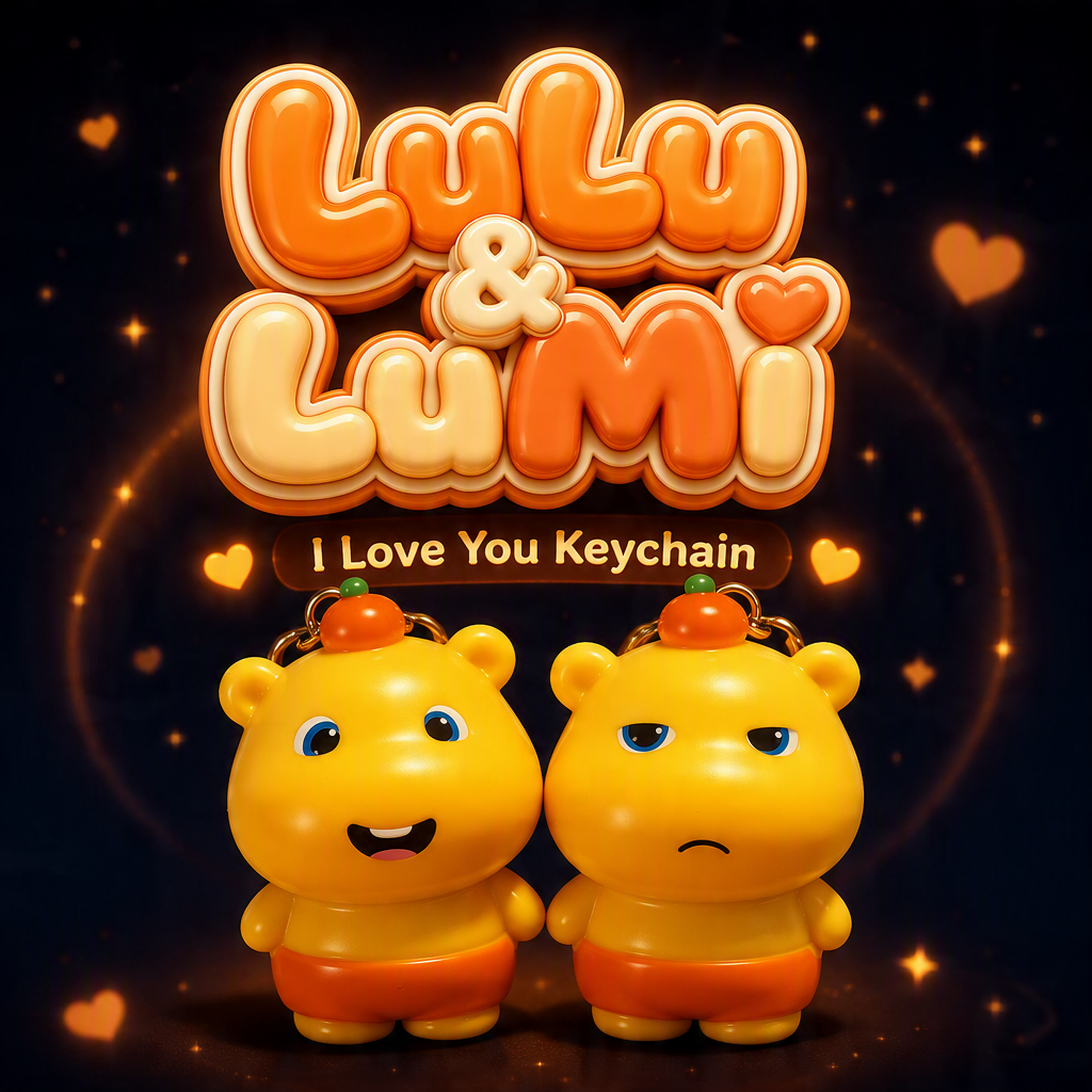LuLu&LuMi I Love You Keychain  噜噜&噜妹 我爱你钥匙圈
